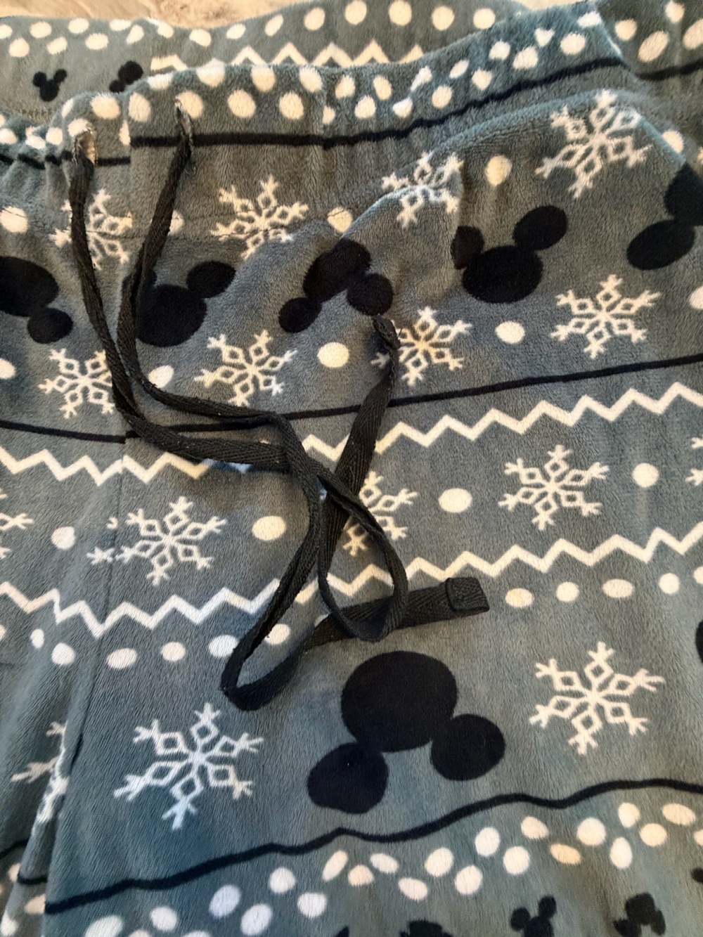 Disney Mickey Mouse Fair Isle Fleece Pajama Pants Gray L - Picture 3 of 8
